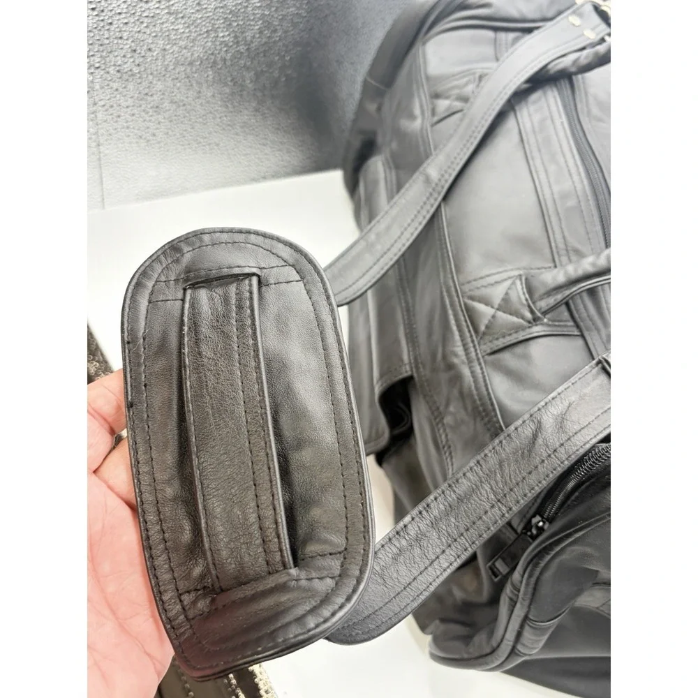 Leather Duffel Bag Travel Gym Sports Overnight Weekend Foster Wheeler Logo